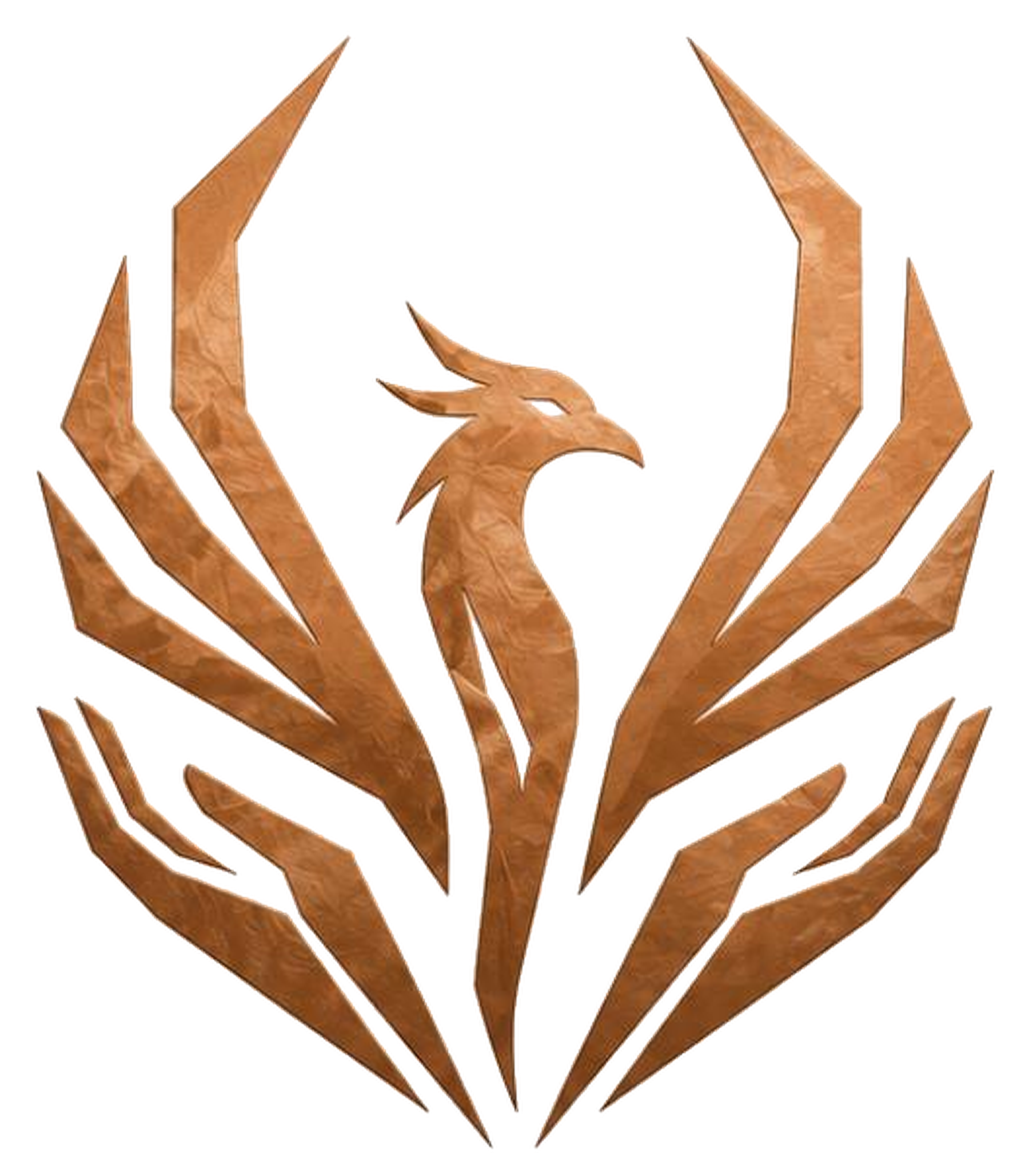 Isolated Copper Phoenix hand-wing mark