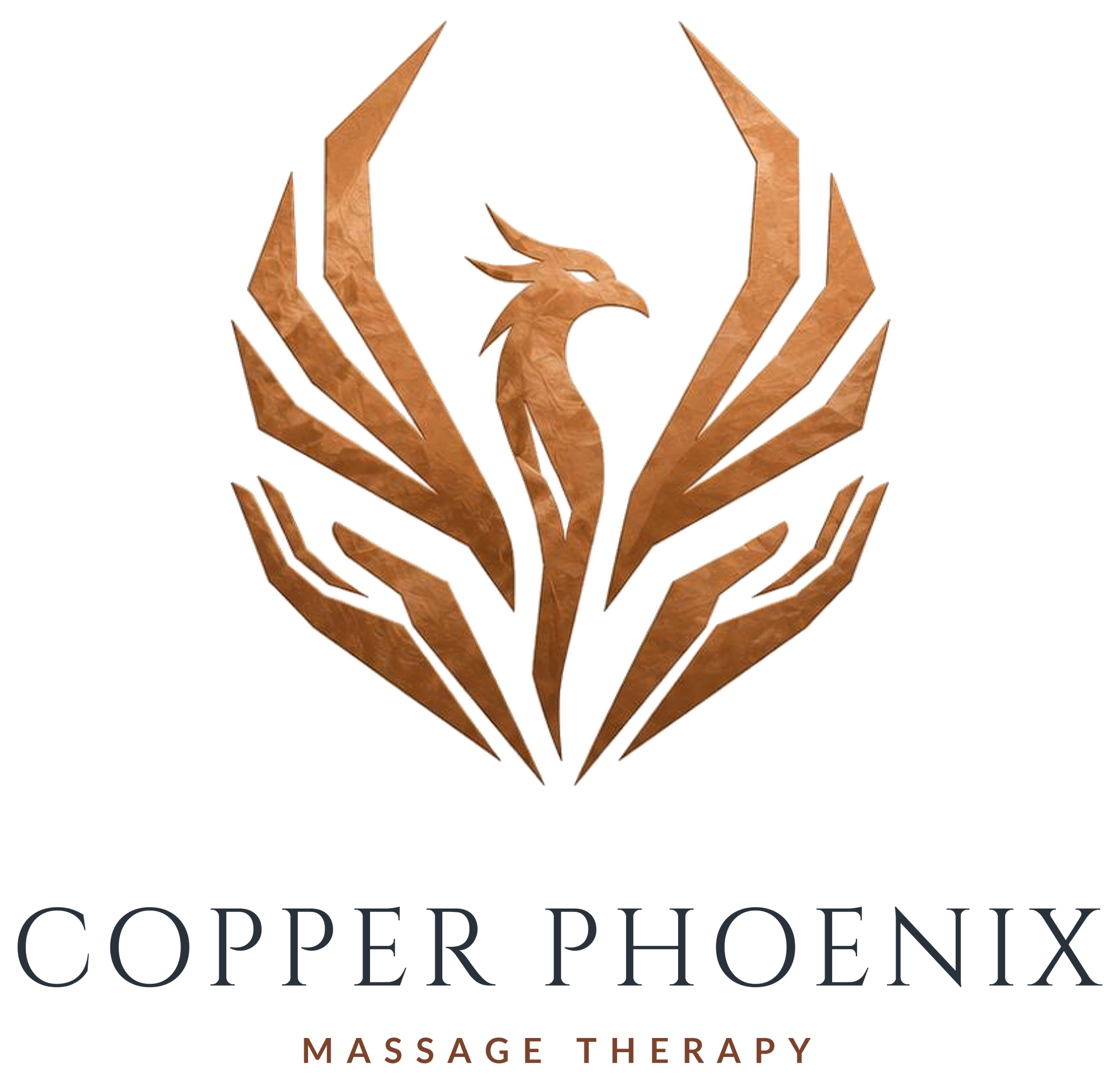 Stacked Copper Phoenix logo